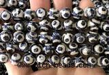 CAA6222 15 inches 10mm faceted round electroplated Tibetan Agate beads