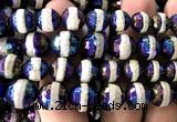 CAA6238 12mm faceted round AB-Color electroplated Tibetan Agate beads