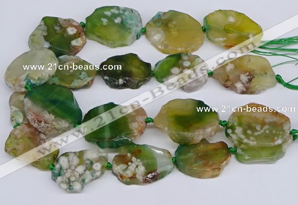 CAA1129 15.5 inches 25*35mm - 35*45mm freeform sakura agate beads