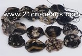 CAA1176 15.5 inches 25*35mm - 35*45mm freeform sakura agate beads