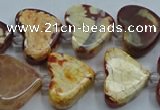 CAA1186 15.5 inches 16mm - 18mm heart dragon veins agate beads