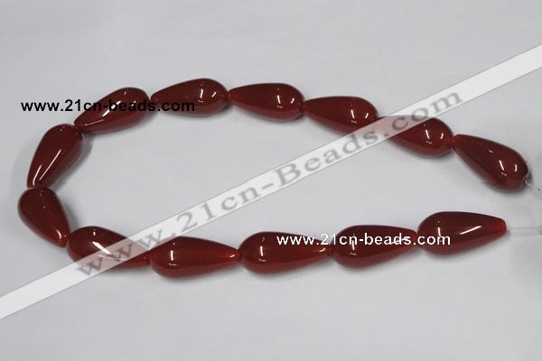 CAA134 15.5 inches 15*30mm teardrop red agate gemstone beads