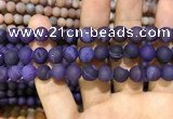 CAA1421 15.5 inches 10mm round matte druzy agate beads