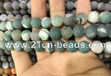 CAA1439 15.5 inches 12mm round matte druzy agate beads