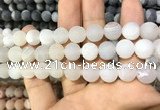 CAA1445 15.5 inches 14mm round matte druzy agate beads