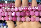 CAA1452 15.5 inches 14mm round matte druzy agate beads