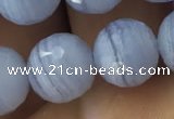 CAA1463 15.5 inches 10mm faceted round blue lace agate beads
