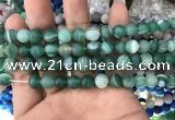 CAA1516 15.5 inches 8mm round matte banded agate beads wholesale