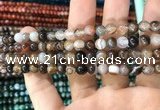CAA1537 15.5 inches 6mm round banded agate beads wholesale