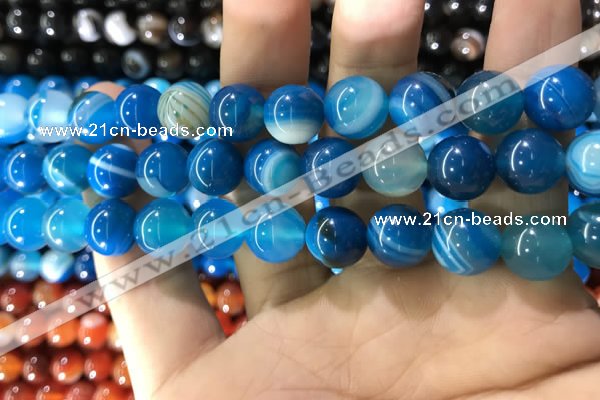 CAA1576 15.5 inches 12mm round banded agate beads wholesale