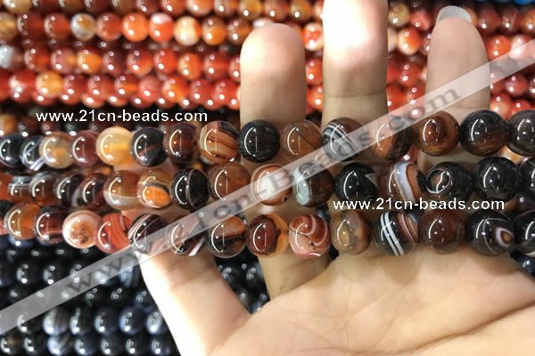 CAA1621 15.5 inches 6mm round banded agate beads wholesale