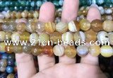 CAA1648 15.5 inches 12mm faceted round banded agate beads