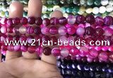 CAA1656 15.5 inches 8mm faceted round banded agate beads