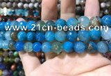 CAA1736 15 inches 10mm faceted round fire crackle agate beads