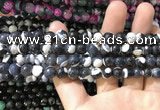 CAA1760 15 inches 8mm faceted round fire crackle agate beads