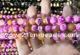 CAA1783 15 inches 10mm faceted round fire crackle agate beads