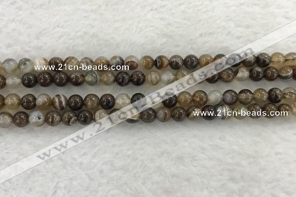 CAA1821 15.5 inches 6mm round banded agate gemstone beads