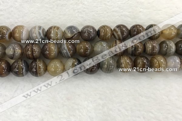 CAA1825 15.5 inches 14mm round banded agate gemstone beads