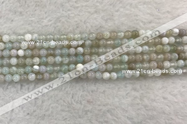 CAA1840 15.5 inches 4mm round banded agate gemstone beads