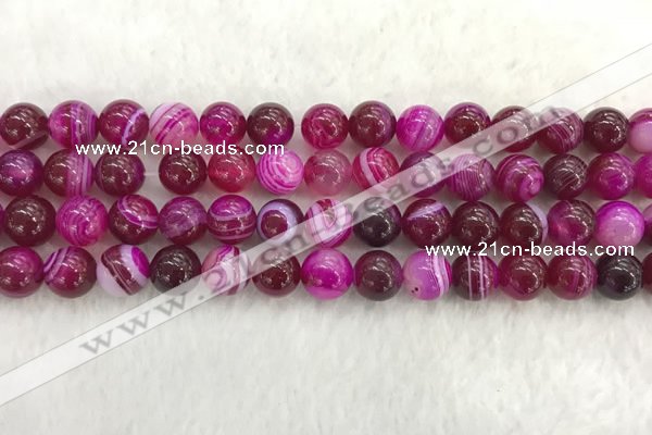 CAA1883 15.5 inches 10mm round banded agate gemstone beads