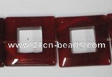 CAA191 15.5 inches 25*25mm square red agate gemstone beads
