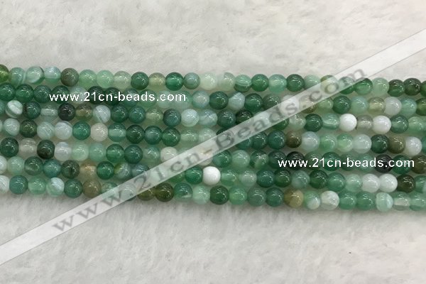 CAA2000 15.5 inches 4mm round banded agate gemstone beads