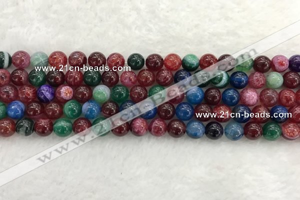 CAA2042 15.5 inches 8mm round banded agate gemstone beads