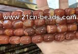 CAA2119 15.5 inches 10*14mm drum agate beads wholesale