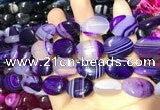 CAA2172 15.5 inches 15*20mm oval banded agate beads wholesale