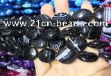 CAA2177 15.5 inches 15*20mm oval banded agate beads wholesale