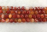 CAA2229 15.5 inches 12mm faceted round banded agate beads