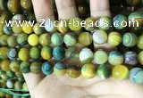 CAA2273 15.5 inches 10mm faceted round banded agate beads