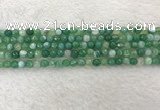 CAA2277 15.5 inches 4mm faceted round banded agate beads
