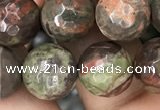 CAA2388 15.5 inches 12mm faceted round ocean agate beads wholesale