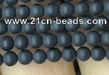 CAA2445 15.5 inches 2mm round matte black agate beads wholesale