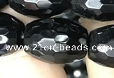 CAA2505 15.5 inches 15*20mm faceted rice black agate beads wholesale