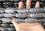 CAA2713 15.5 inches 14*38mm - 16*43mm rice tibetan agate dzi beads