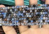 CAA2800 15 inches 4mm faceted round fire crackle agate beads wholesale