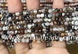CAA2810 15 inches 4mm faceted round fire crackle agate beads wholesale