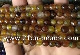 CAA2928 15 inches 6mm faceted round fire crackle agate beads wholesale