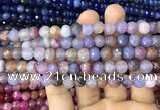 CAA2962 15 inches 8mm faceted round fire crackle agate beads wholesale