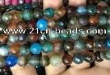 CAA3002 15 inches 8mm faceted round fire crackle agate beads wholesale