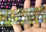 CAA3011 15 inches 8mm faceted round fire crackle agate beads wholesale