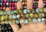 CAA3062 15 inches 10mm faceted round fire crackle agate beads wholesale