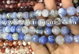 CAA3078 15 inches 10mm faceted round fire crackle agate beads wholesale