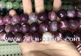 CAA3244 15 inches 16mm faceted round fire crackle agate beads wholesale