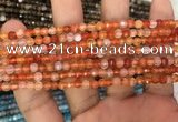 CAA3264 15 inches 4mm faceted round agate beads wholesale