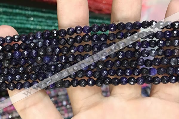 CAA3270 15 inches 4mm faceted round agate beads wholesale