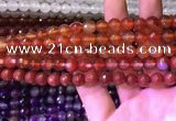 CAA3340 15 inches 8mm faceted round agate beads wholesale
