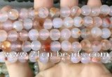 CAA3343 15 inches 8mm faceted round agate beads wholesale